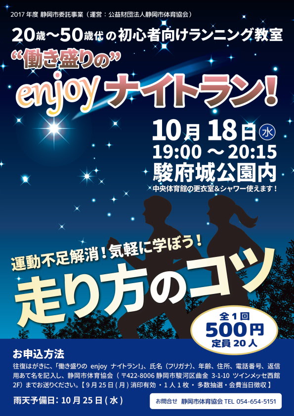 働き盛りの”enjoyナイトラン!(駿府城公園)